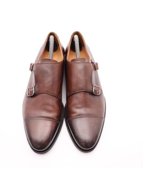 Suitsupply Double Monk Strap Shoes Men\'s Size 8.5 Dark Brown Leather Italy main image 5